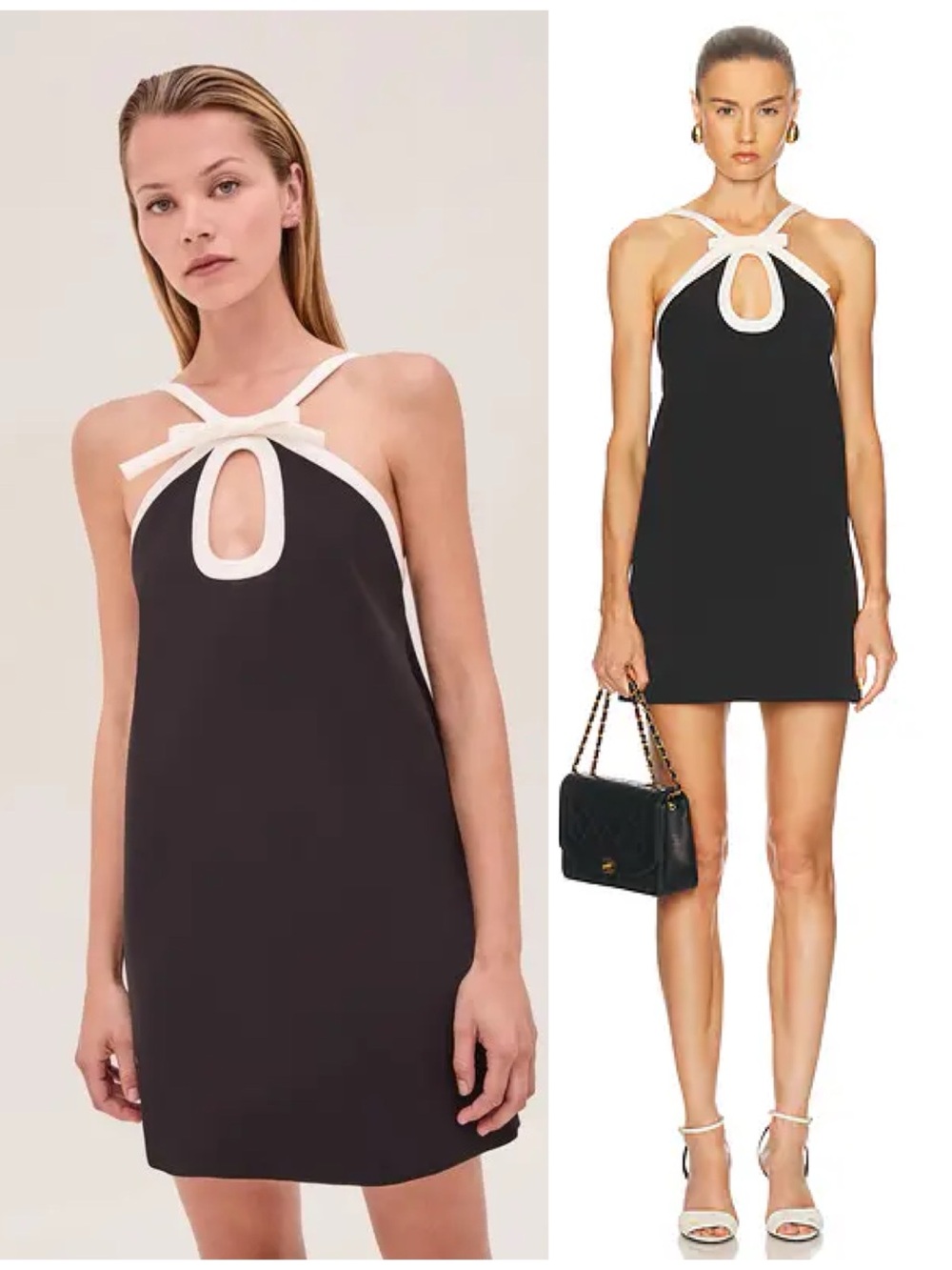 NWT Alexis Elenora Mini Short Black White Bow Dress Size XL